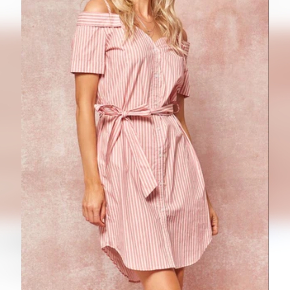 Promesa Striped Shirt Dress